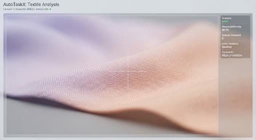 Woven textile fabric under industrial inspection